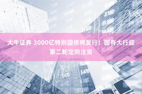 大牛证券 3000亿特别国债将发行！国有大行迎第二轮定向注资